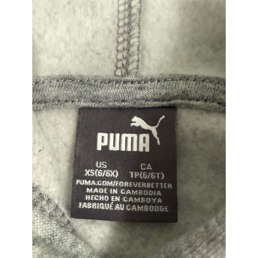 Puma Girls Fleece Hoodie Jogger Set Metallic Pink Heathered Gray Sz XS 6 - Picture 11 of 12